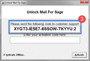 On Mail For Sage Copy the application ID