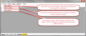 Using Menu for Management of Connection with the Sage