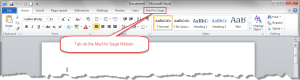 Word with Mail for Sage tab of Add-in